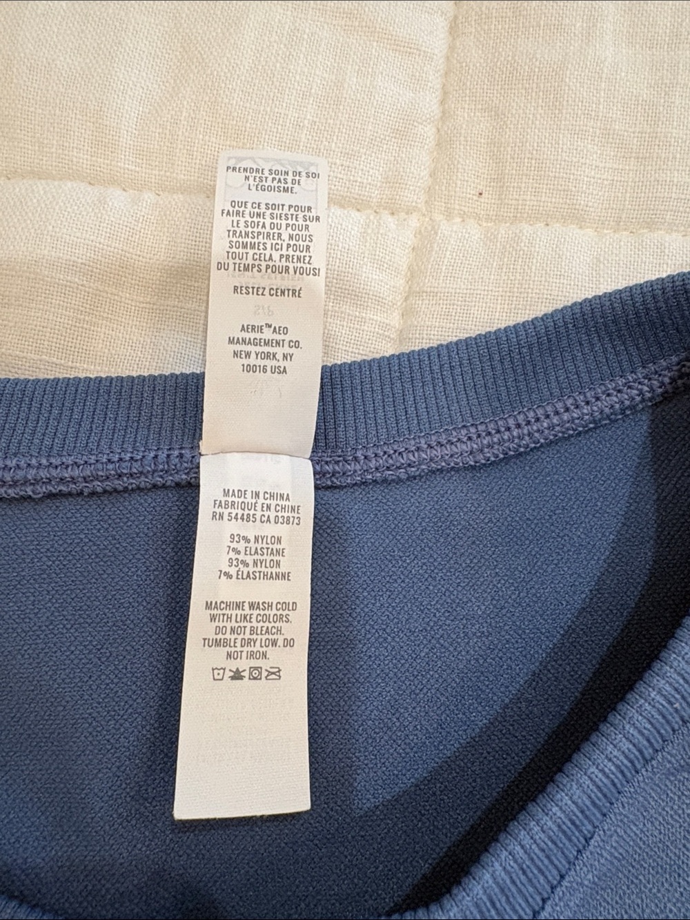 Offline by Aerie Long Sleeve Cropped Crew Top - Navy - Picture 3 of 7